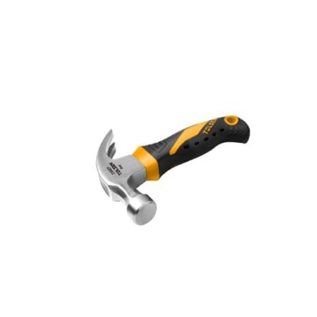 Tolsen 8oz Stubby Claw Hammer Drop Forged Steel Hammerhead, Heat Treated, Polished, Fiberglass Handle 25027